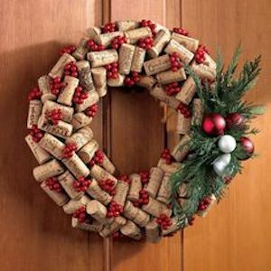 Wine Cork Holiday Wreath