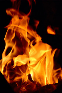 Flames of a fire 